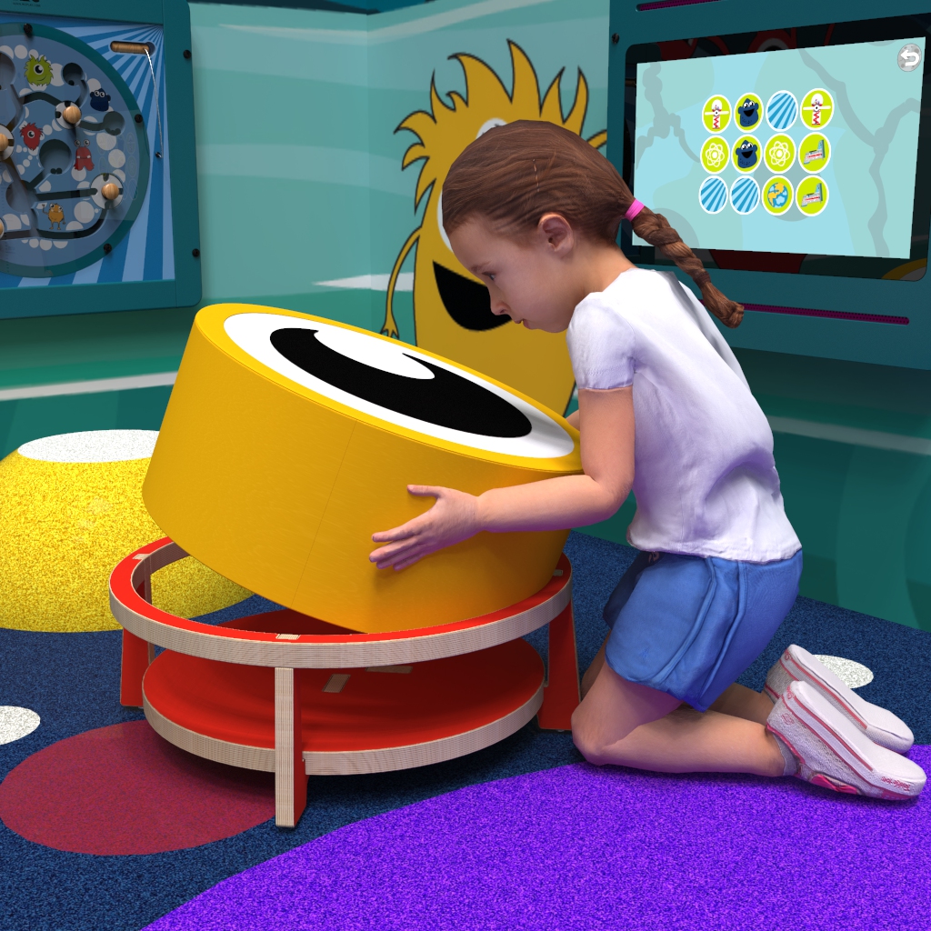 Op deze afbeelding ziet u de Buxus Softplay stool red uit de kindermeubel collectie Buxus