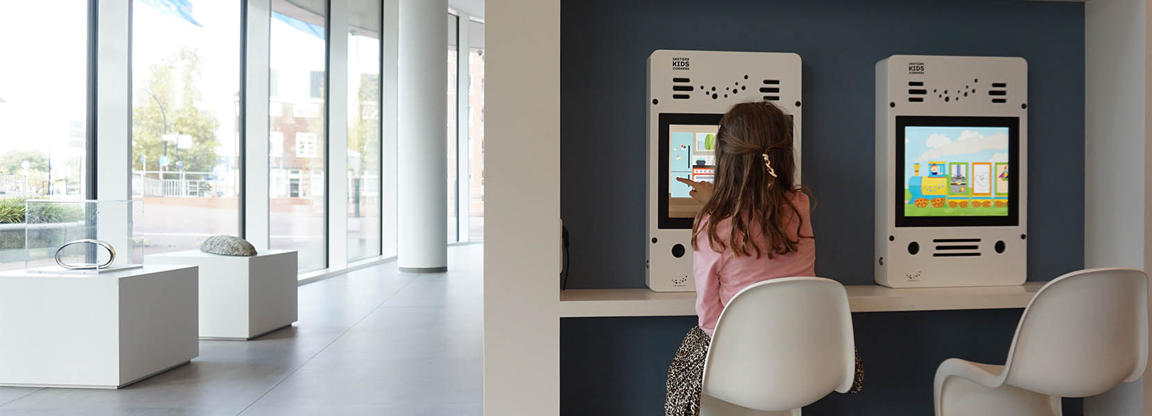 On this image you can see an interactive play system in a public area