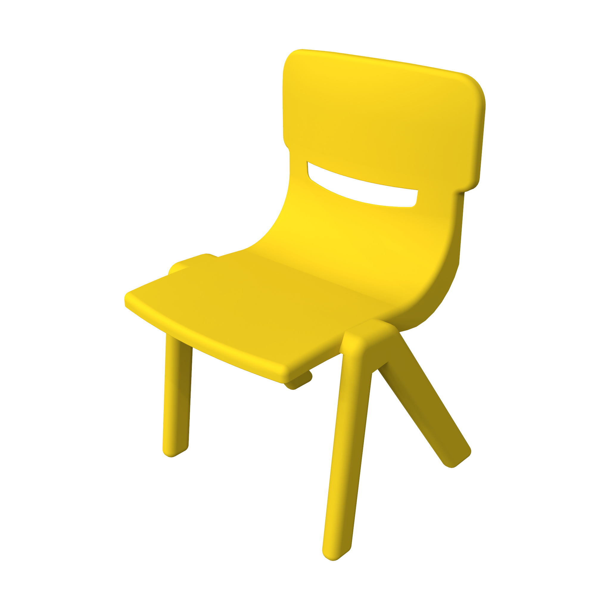 Stevige gele plastic stoel voor kinderhoek stapelbaar | IKC kindermeubels