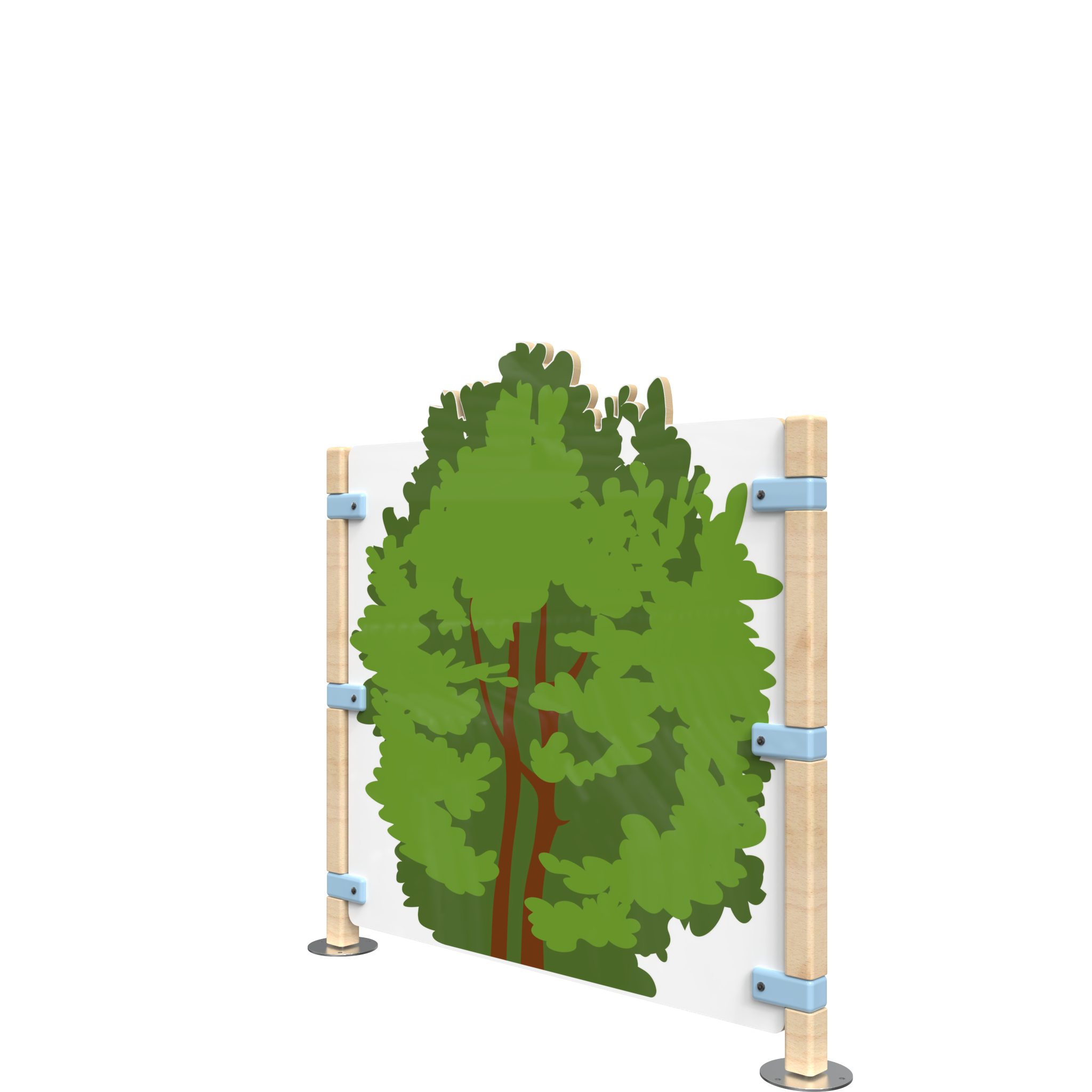 hekwerk paneel voor een bos thema kinderhoek met een struik