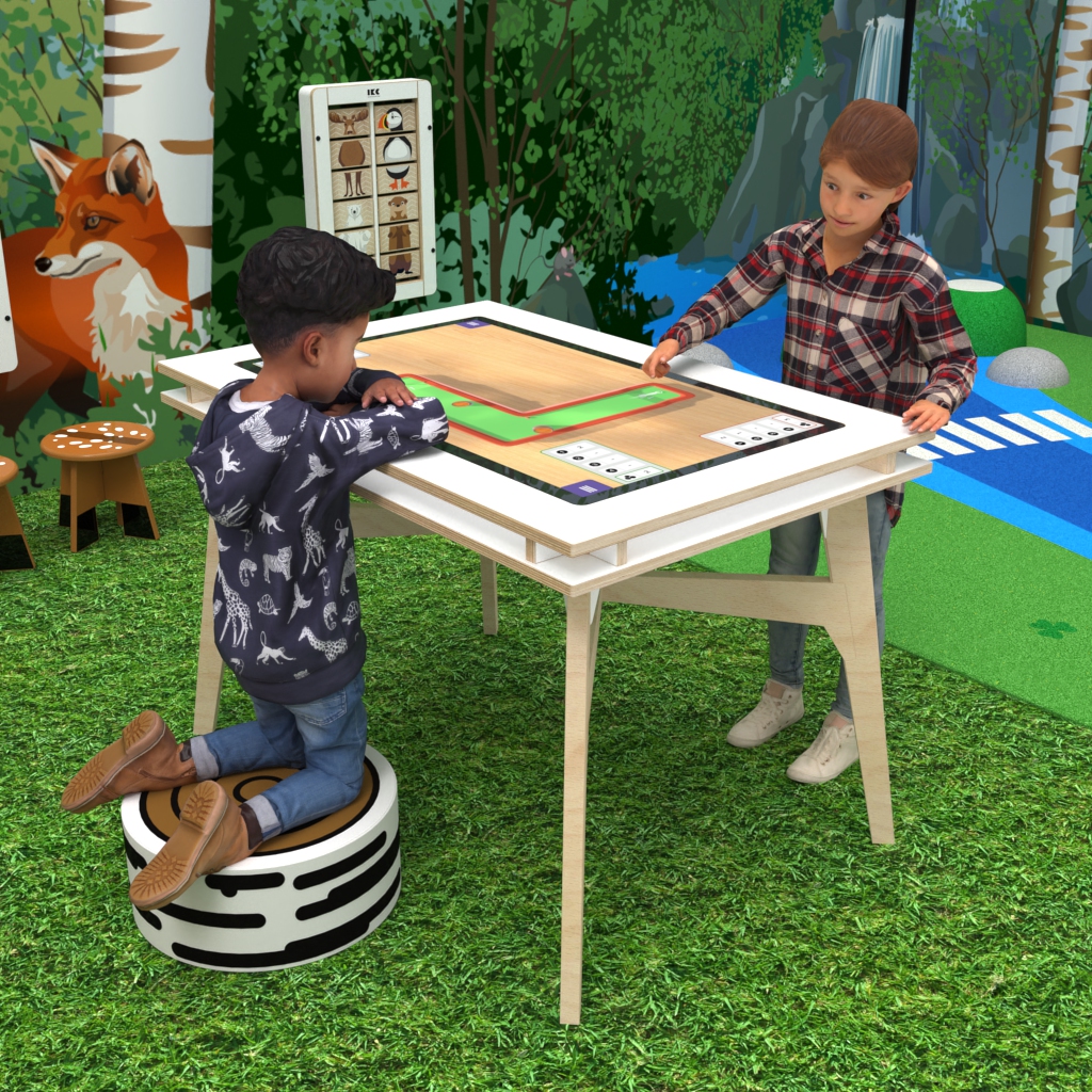 afbeelding voor een interactieve speeltafel voor kinderen met leuke spelletjes om samen te doen