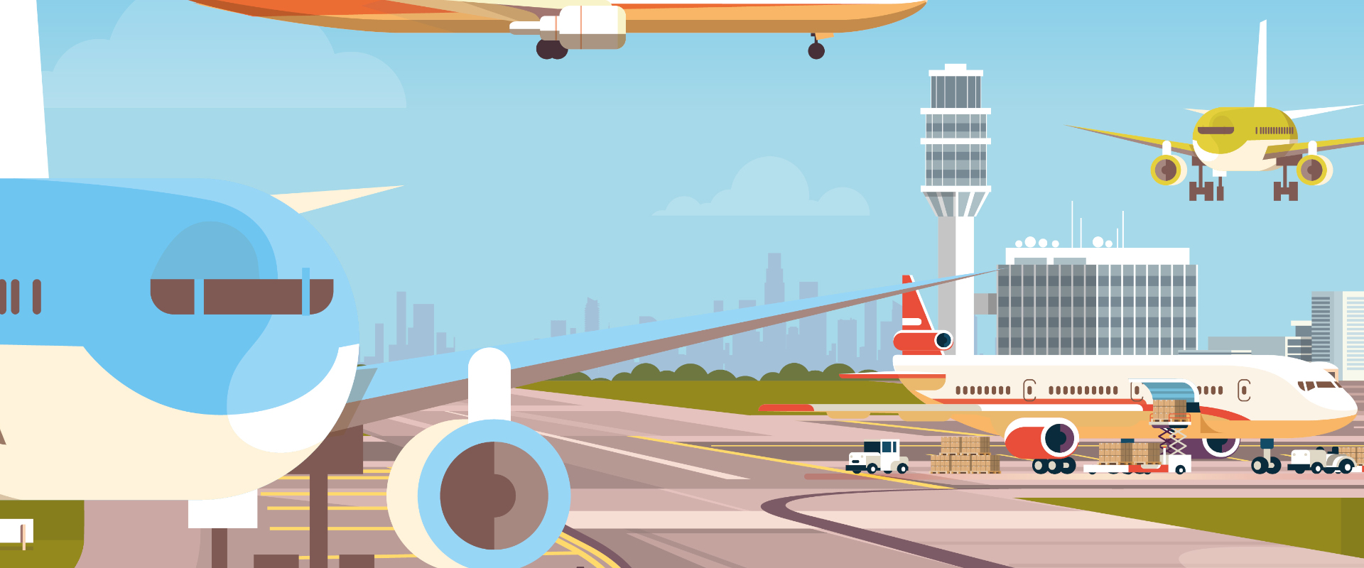 forex wanddesign in een reisthema met vliegtuigen