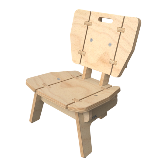 houten loungestoel voor kinderen in de kinderhoek met rugleuning