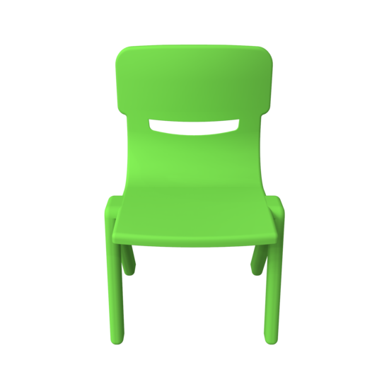 Stevige groene plastic stoel voor kinderhoek stapelbaar | IKC kindermeubels