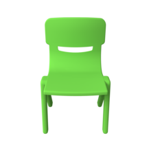 Stevige groene plastic stoel voor kinderhoek stapelbaar | IKC kindermeubels