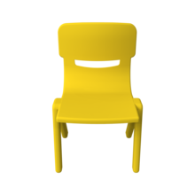 Stevige gele plastic stoel voor kinderhoek stapelbaar | IKC kindermeubels