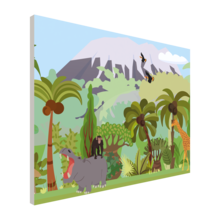 wandbekleding in een leuk jungle thema, speciaal voor een kinderhoek of speelruimte